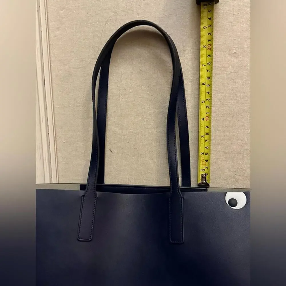 Anya Hindmarch Ebury Eyes Tote Bag in Navy Leather NWT - Picture 11 of 13